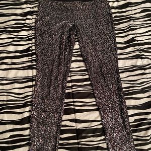 Express black slate sequin pants size M